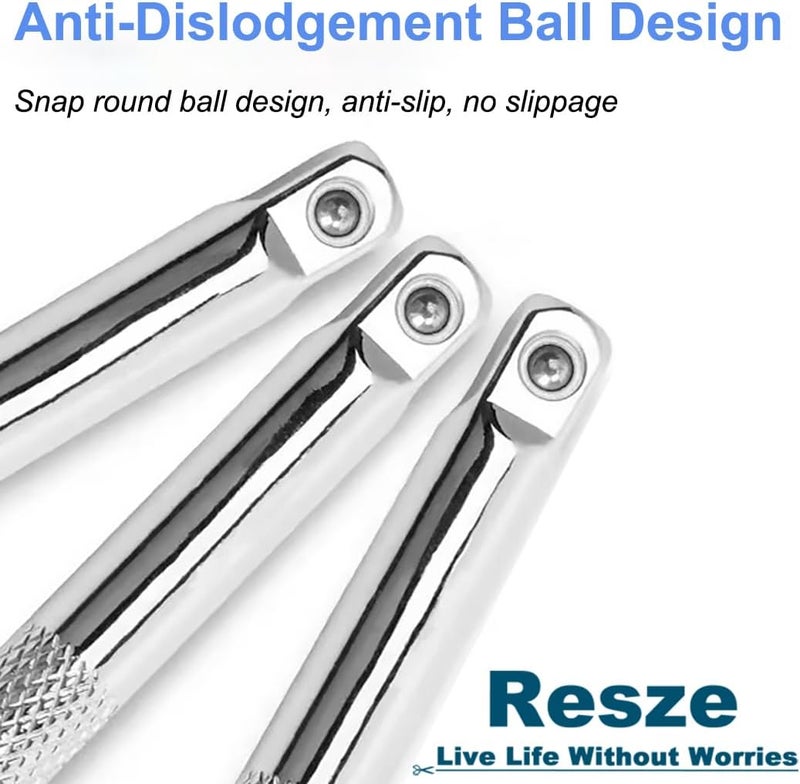 Resze 4 Pcs 1/4" Socket Extension Set, Drive Impact Extension Bar Set, Ratchet Extension Set, 2"(50mm), 3"(75mm), 4"(100mm), 6"(150mm), Premium Chrome Vanadium Steel, Professional Socket Accessories - Image 5